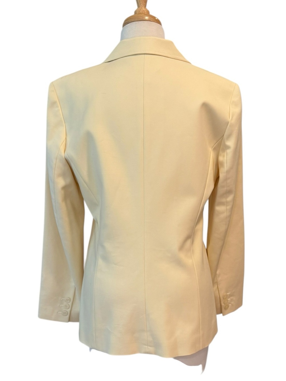 Talbots Petites Stretch Blazer Butter Yellow Cotton Blend Size 10P NWT - Picture 3 of 11